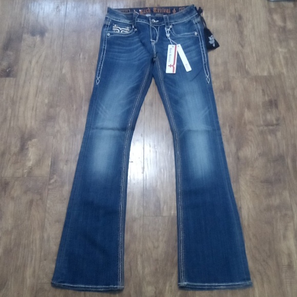 Rock Revival NWT Women's 26 Bootcut Cameron Bejeweled Rhinestones - Picture 2 of 13
